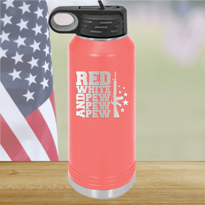 Red White and Pew Pew Pew Tumbler - Stainless Steel - 2665 -