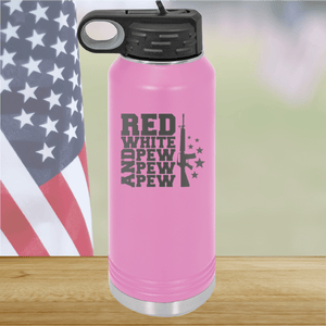 Red White and Pew Pew Pew Tumbler - Stainless Steel - 2665 -