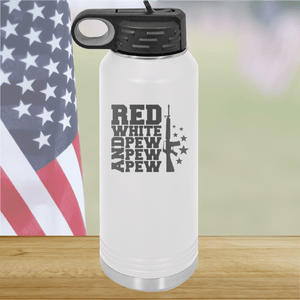 Red White and Pew Pew Pew Tumbler - Stainless Steel - 2665 -