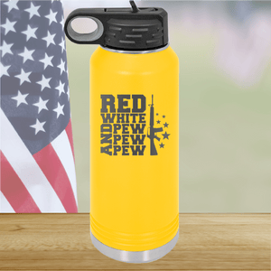 Red White and Pew Pew Pew Tumbler - Stainless Steel - 2665 -