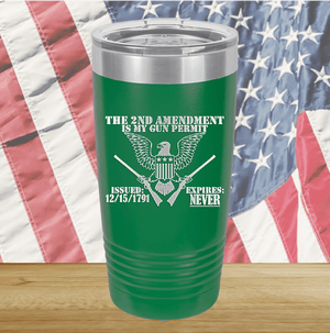 The Second Amendment is My Gun Permit 2 Tumbler - Stainless Steel - 2671 -