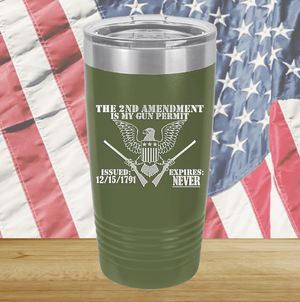 The Second Amendment is My Gun Permit 2 Tumbler - Stainless Steel - 2671 -