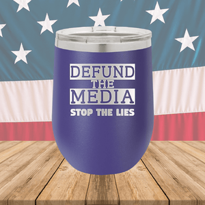 Defund the Media Stop the Lies Tumbler - Stainless Steel - 2677 -