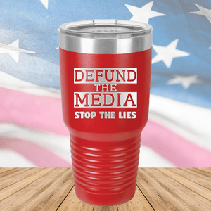 Defund the Media Stop the Lies Tumbler - Stainless Steel - 2677 -