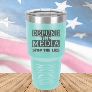 Defund the Media Stop the Lies Tumbler - Stainless Steel - 2677 -