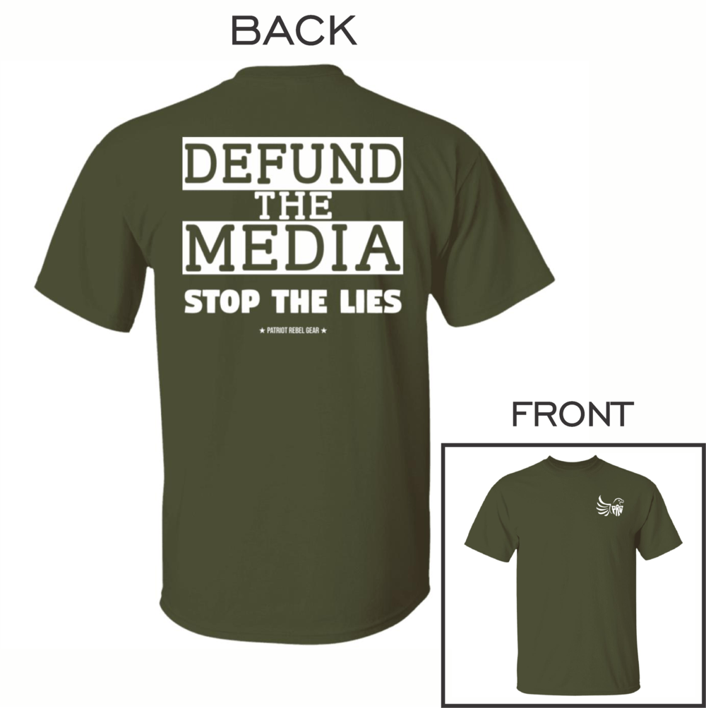 Defund the Media Stop the Lies T-Shirt for Republicans - 2677 -