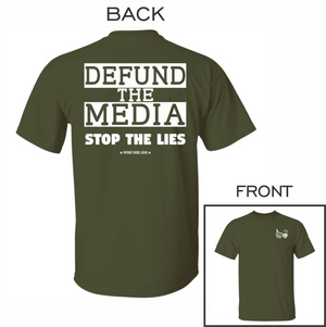 Defund the Media Stop the Lies T-Shirt for Republicans - 2677 -