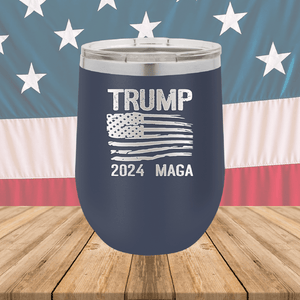 Trump 2024 MAGA Flag Tumbler - Stainless Steel - 2686 -