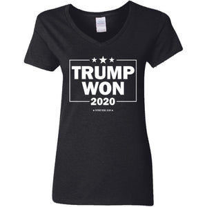 Trump Won 2020 T-Shirt for Republicans V-Neck Women's T-Shirt for Republicans - 2706 -