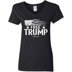 Free Trump V-Neck Women's T-Shirt for Republicans - 2604 -