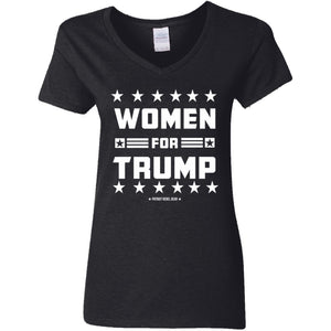 Women for Trump V-Neck Women's T-Shirt for Republicans - 2689 -