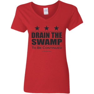 Drain the Swamp V-Neck Women's T-Shirt for Republicans - 2596 -