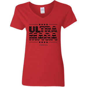 Ultra Maga V-Neck Women's T-Shirt for Republicans - 2688 -