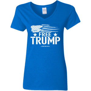 Free Trump V-Neck Women's T-Shirt for Republicans - 2604 -