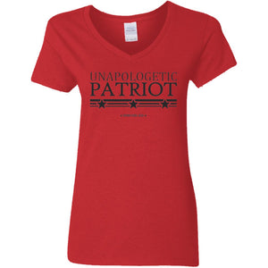 Unapologetic Patriot V-Neck Women's T-Shirt for Republicans - 2648 -