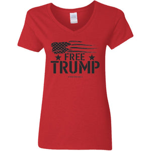 Free Trump V-Neck Women's T-Shirt for Republicans - 2604 -