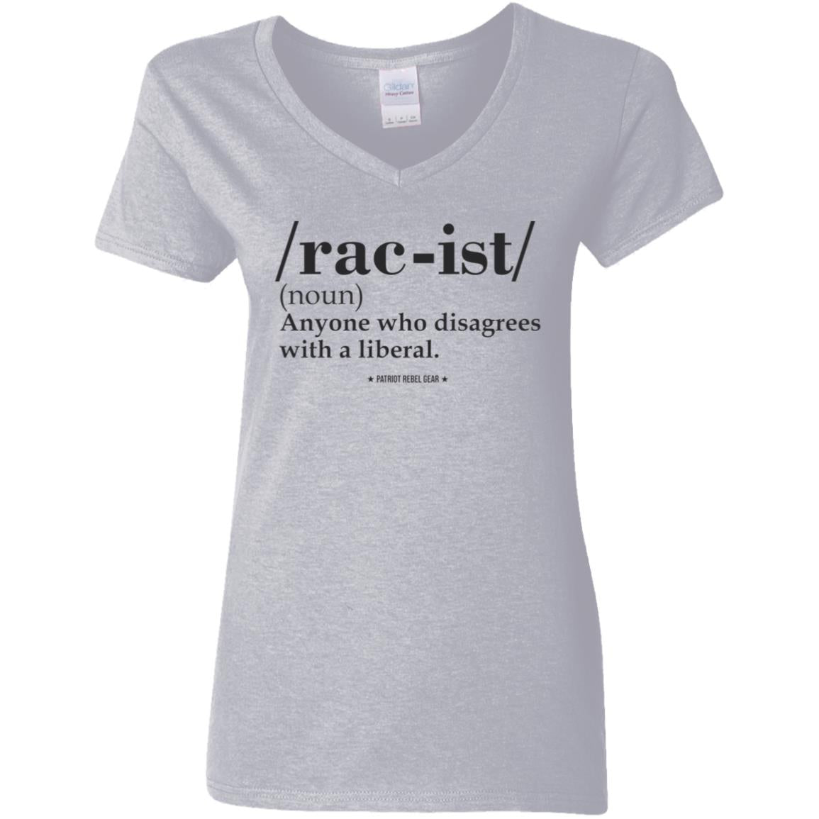 Rac-ist Definition V-Neck Women's T-Shirt for Republicans - 2661 -