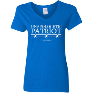 Unapologetic Patriot V-Neck Women's T-Shirt for Republicans - 2648 -