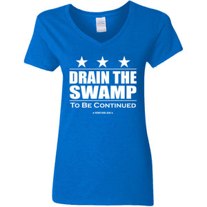 Drain the Swamp V-Neck Women's T-Shirt for Republicans - 2596 -