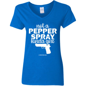 Not a Pepper Spray Kinda Girl V-Neck Women's T-Shirt for Republicans - 2668 -