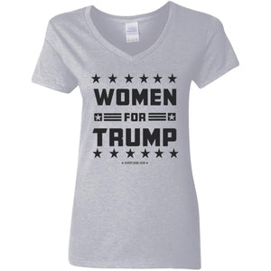 Women for Trump V-Neck Women's T-Shirt for Republicans - 2689 -