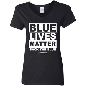 Blue Lives Matter Back the Blue V-Neck Women's T-Shirt for Republicans - 2674 -