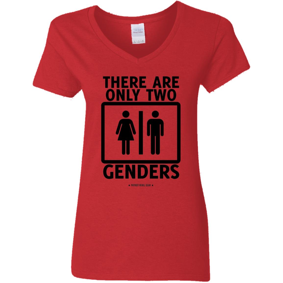 There are Only Two Genders V-Neck Women's T-Shirt for Republicans - 2660 -