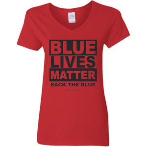 Blue Lives Matter Back the Blue V-Neck Women's T-Shirt for Republicans - 2674 -