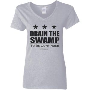 Drain the Swamp V-Neck Women's T-Shirt for Republicans - 2596 -