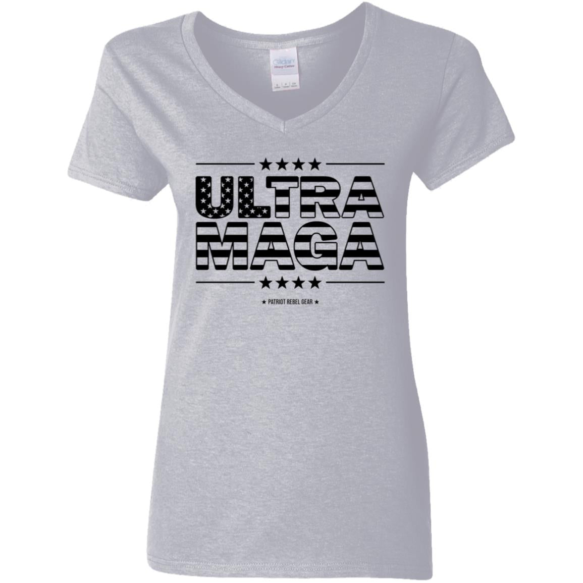 Ultra Maga V-Neck Women's T-Shirt for Republicans - 2688 -