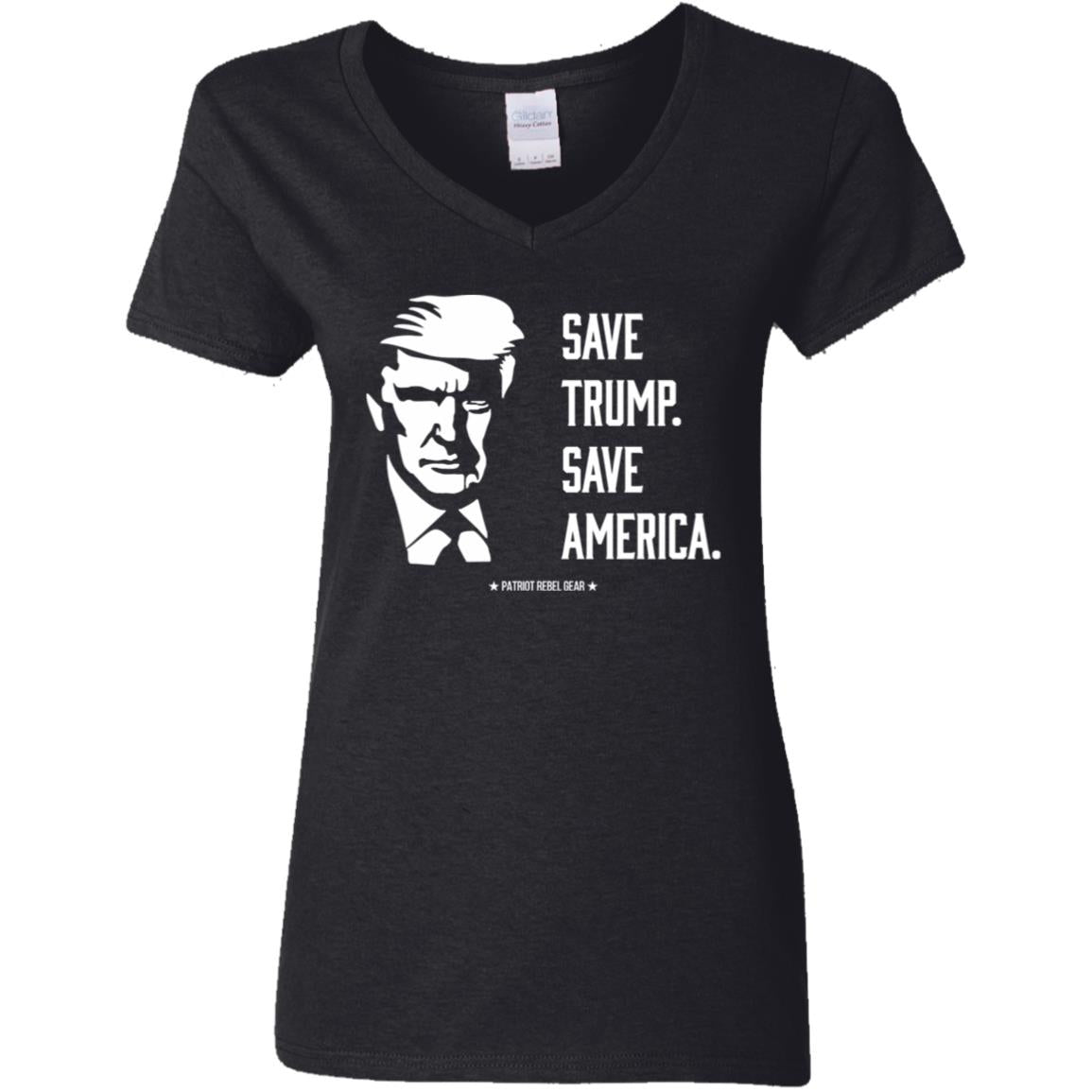 Save Trump Save America V-Neck Women's T-Shirt for Republicans - 2781