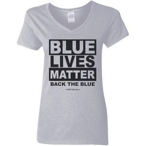 Blue Lives Matter Back the Blue V-Neck Women's T-Shirt for Republicans - 2674 -