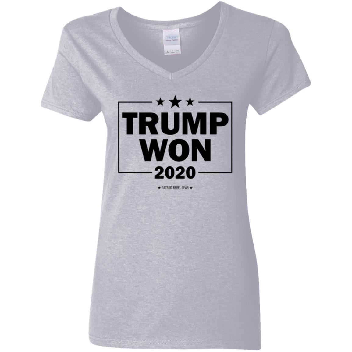 Trump Won 2020 T-Shirt for Republicans V-Neck Women's T-Shirt for Republicans - 2706 -