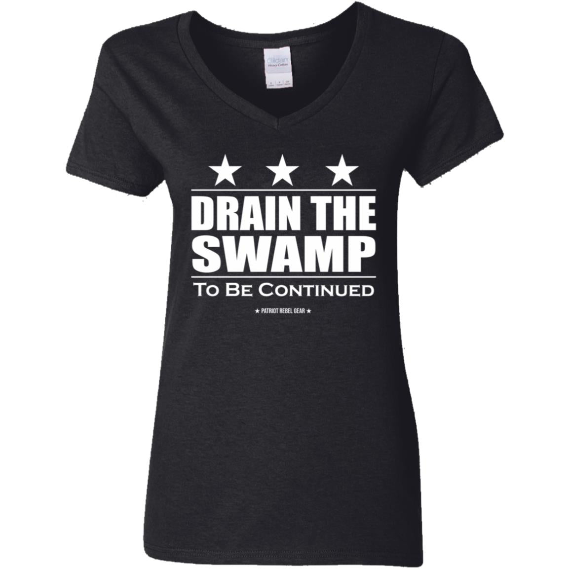 Drain the Swamp V-Neck Women's T-Shirt for Republicans - 2596 -