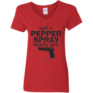 Not a Pepper Spray Kinda Girl V-Neck Women's T-Shirt for Republicans - 2668 -